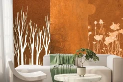 Fototapeta: Gałęzie drzew w imitacji z trawami