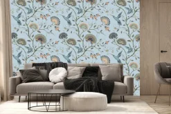 Fototapeta: Gałęzie z kwiatami wśród ptaków