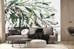 Fototapeta: Gałązka oliwna z gęstymi liśćmi