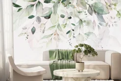 Fototapeta: Gałązki i liście w stylu akwareli