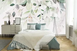 Fototapeta: Gałązki i liście w stylu akwareli