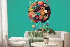 Fototapeta: Generative ai illustration of conceptual art of some books on