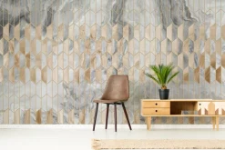 Fototapeta: Geometryczna abstrakcja z motywem marmuru