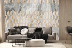 Fototapeta: Geometryczna abstrakcja z motywem marmuru