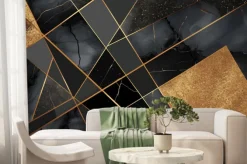 Fototapeta: Geometryczna abstrakcja ze złotem
