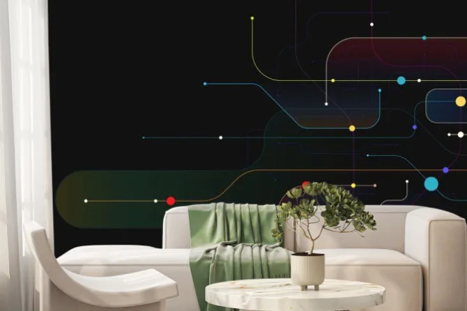 Fototapeta: Geometryczne elementy cyfrowe nowoczesny wzór