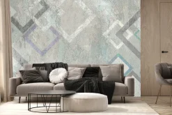 Fototapeta: Geometryczne kształty kwadratu na murze