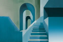 Fototapeta: Geometryczne kształty ze schodami