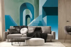 Fototapeta: Geometryczne kształty ze schodami