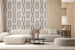 Fototapeta: Geometryczne kształty na teksturowym tle w beżu