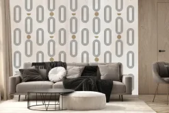 Fototapeta: Geometryczne kształty na teksturowym tle w beżu