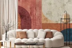 Fototapeta: Geometryczne kształty na teksturowym tle betonu