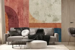 Fototapeta: Geometryczne kształty na teksturowym tle betonu