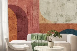 Fototapeta: Geometryczne kształty na teksturowym tle betonu