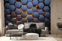 Fototapeta: Geometryczne tło 3d w sześciokąty