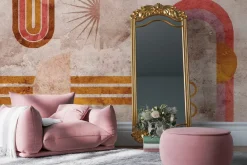 Fototapeta: Geometryczne łuki na betonowej ścianie