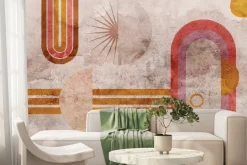 Fototapeta: Geometryczne łuki na betonowej ścianie