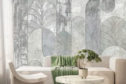 Fototapeta: Geometryczne łuki na betonowej ścianie