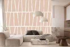 Fototapeta: Geometryczny wzór w minimalistycznym stylu z białymi kreskami