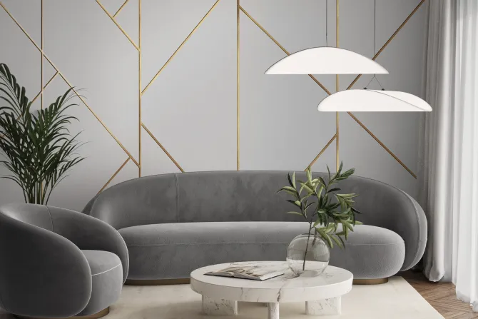 Fototapeta: Geometryczny wzór ze złotymi liniami