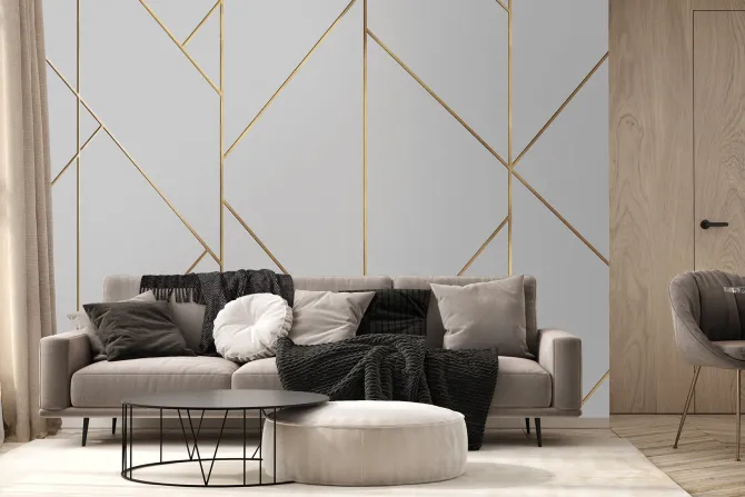 Fototapeta: Geometryczny wzór ze złotymi liniami