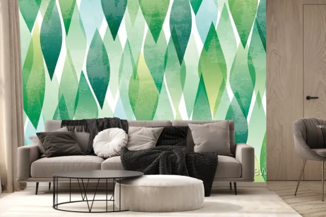 Fototapeta: Geometryczny wzór w abstrakcyjne liście