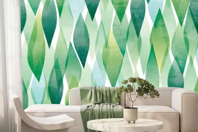 Fototapeta: Geometryczny wzór w abstrakcyjne liście