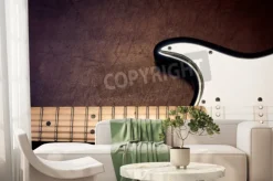 Fototapeta: Gitara elektryczna ciała i szyi szczegółowo na tle drewniane