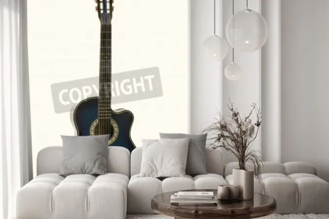 Fototapeta: Gitara elektryczna na białym tle