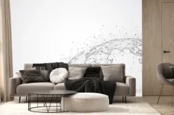 Fototapeta: Global network connection. world map point and line composition