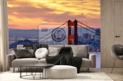 Fototapeta: Golden gate bridge w chmurach