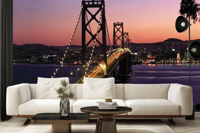 Fototapeta: Golden gate bridge na tle zachodu słońca