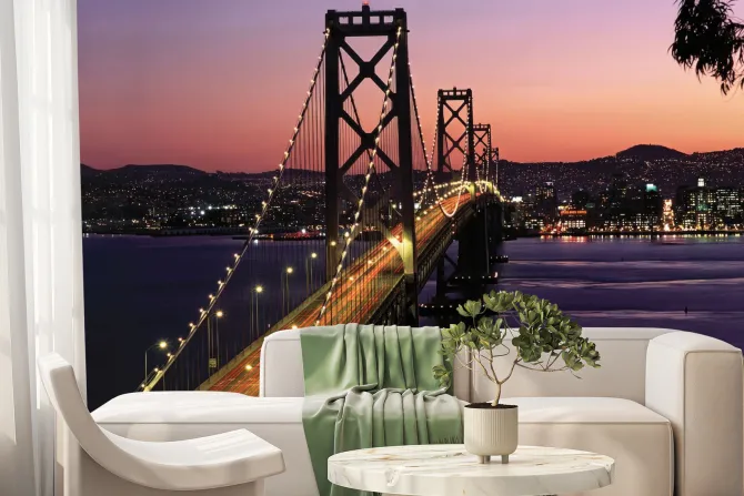 Fototapeta: Golden gate bridge na tle zachodu słońca