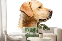 Fototapeta: Golden retriever ilustracja psa na białym tle