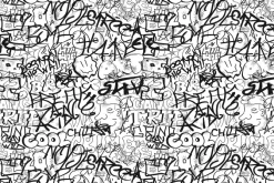Fototapeta: Graffiti czarne napisy wzór młodzieżowy