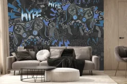 Fototapeta: Graffiti młodzieżowe z kontrolerami do gier