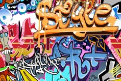 Fototapeta: Graffiti z napisami na murze