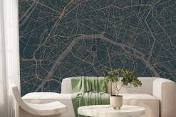 Fototapeta: Graficzna mapa miasta paryża w ciemnych kolorach