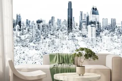 Fototapeta: Graficzne ujęcie panoramy nowoczesnego miasta