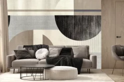 Fototapeta: Grafika z geometrycznymi kształtami w szarych odcieniach