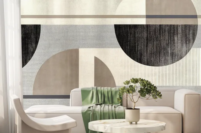 Fototapeta: Grafika z geometrycznymi kształtami w szarych odcieniach