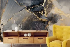 Fototapeta: Granatowy marmur z imitacją złota