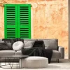 Fototapeta: Grüne haus fensterladen wand mediterran wohnen