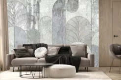 Fototapeta: Grunge concrete wall with ornaments and prints. digital tiles