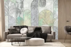 Fototapeta: Grunge concrete wall with ornaments and prints. digital tiles