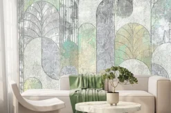 Fototapeta: Grunge concrete wall with ornaments and prints. digital tiles