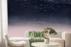 Fototapeta: Gwiazdy na akwarelowym nocnym niebie