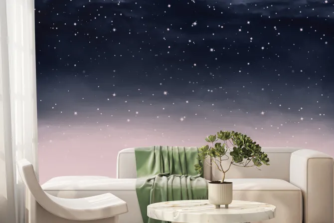 Fototapeta: Gwiazdy na akwarelowym nocnym niebie