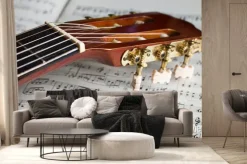 Fototapeta: Główka gitary na nuty
