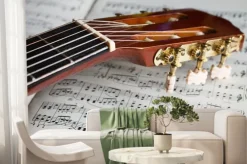 Fototapeta: Główka gitary na nuty
